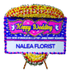 Karangan bunga papan Happy Wedding Nalea Florist ROSALIND 40 dengan rangkaian bunga segar