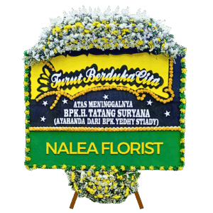 Karangan bunga papan duka cita Nalea Florist ADRIANA 01 dengan rangkaian bunga segar