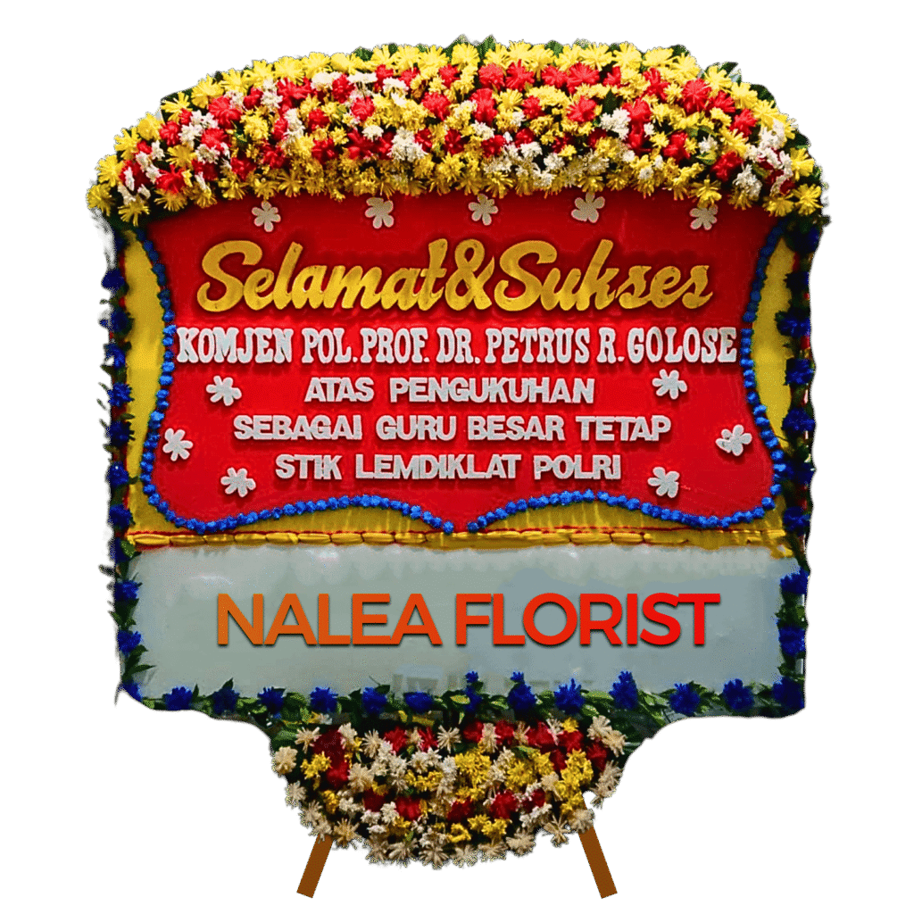 Karangan bunga papan selamat sukses Nalea Florist BELINDA 02 dengan rangkaian bunga segar