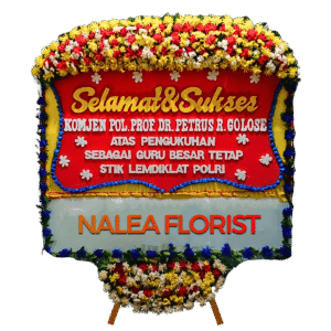 Karangan bunga papan selamat sukses Nalea Florist BELINDA 02 dengan rangkaian bunga segar