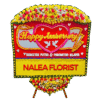 Karangan bunga papan Happy Wedding Nalea Florist CAROLINA 03 dengan rangkaian bunga segar