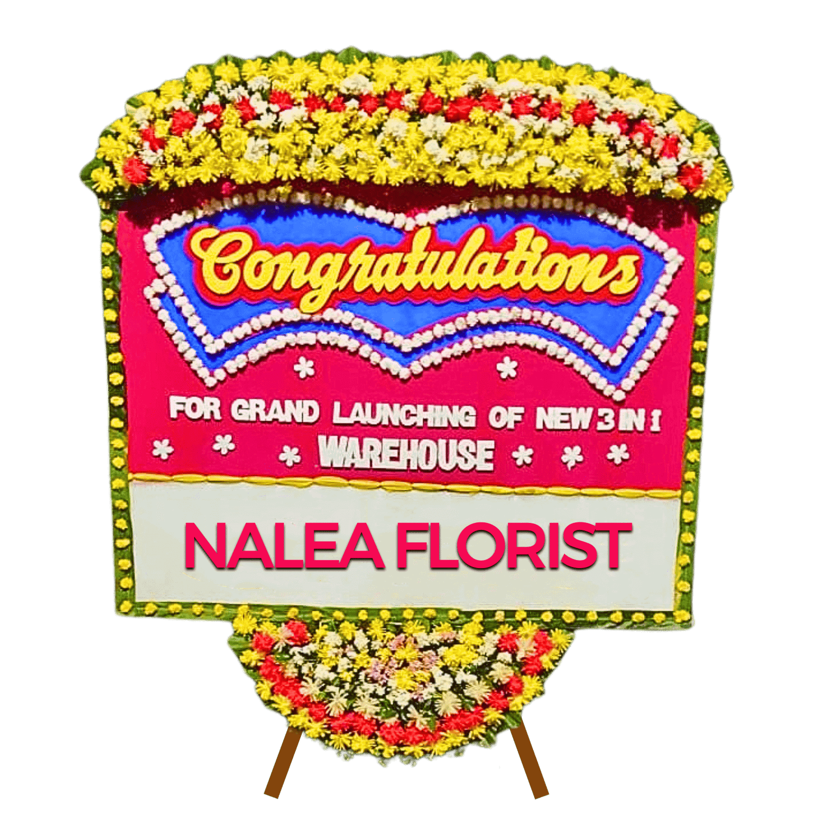 Karangan bunga papan selamat sukses Nalea Florist JESSICA 09 dengan rangkaian bunga segar