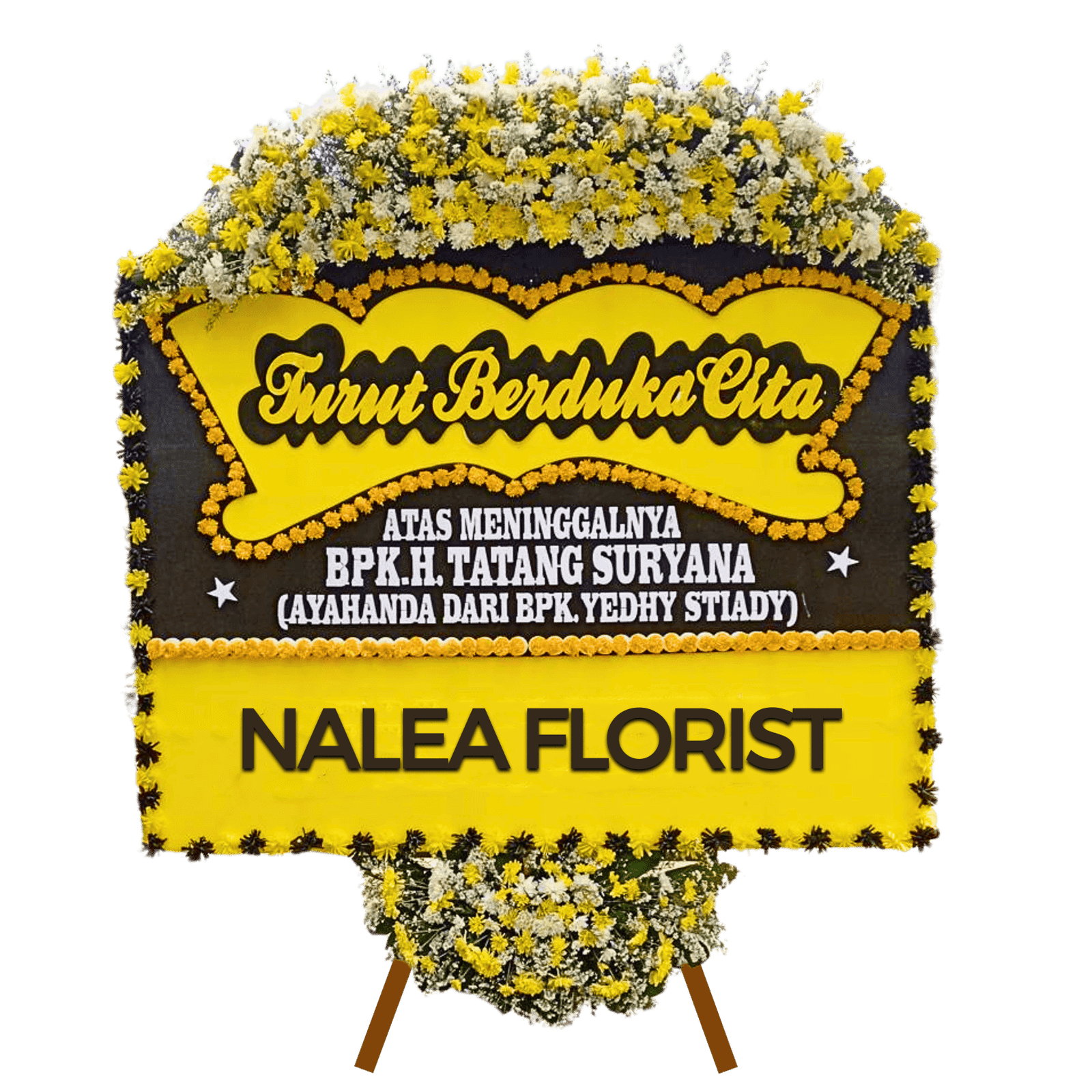 Karangan bunga papan duka cita Nalea Florist OCTAVIA 14 dengan rangkaian bunga segar