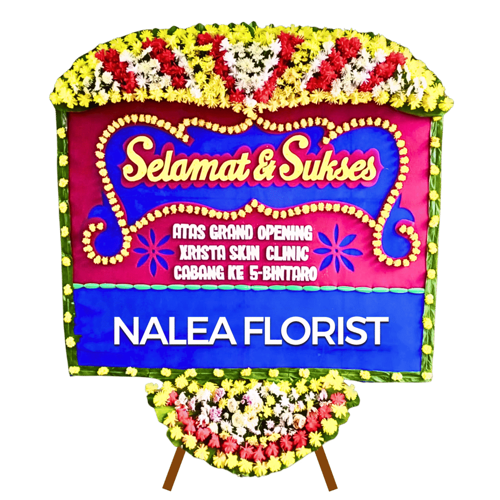 Karangan bunga papan selamat sukses Nalea Florist ROSALINE 15 dengan rangkaian bunga segar