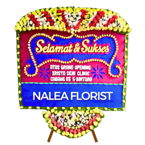 Karangan bunga papan selamat sukses Nalea Florist ROSALINE 15 dengan rangkaian bunga segar