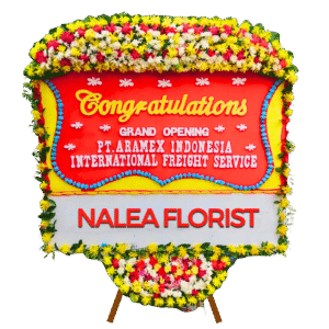 Karangan bunga papan selamat sukses Nalea Florist WILHELMINA 21 dengan rangkaian bunga segar