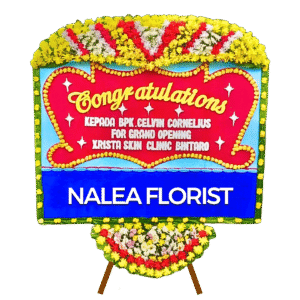 Karangan bunga papan selamat sukses Nalea Florist ZELINDA 23 dengan rangkaian bunga segar