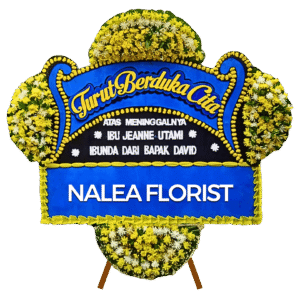 Karangan bunga papan duka cita Nalea Florist VARELUNE 02 dengan rangkaian bunga segar