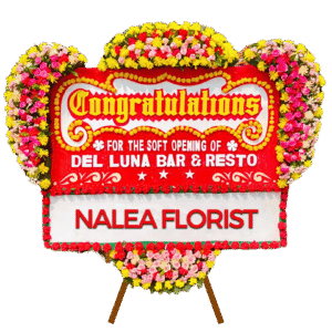 Karangan bunga papan selamat sukses Nalea Florist CORAVELLA 01 dengan rangkaian bunga segar
