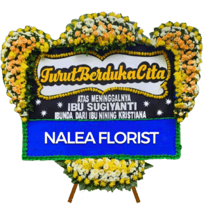 Karangan bunga papan duka cita Nalea Florist MIREVORA 02 dengan rangkaian bunga segar