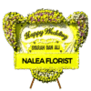 Karangan bunga papan Happy Wedding Nalea Florist VALORIEN 03 dengan rangkaian bunga segar