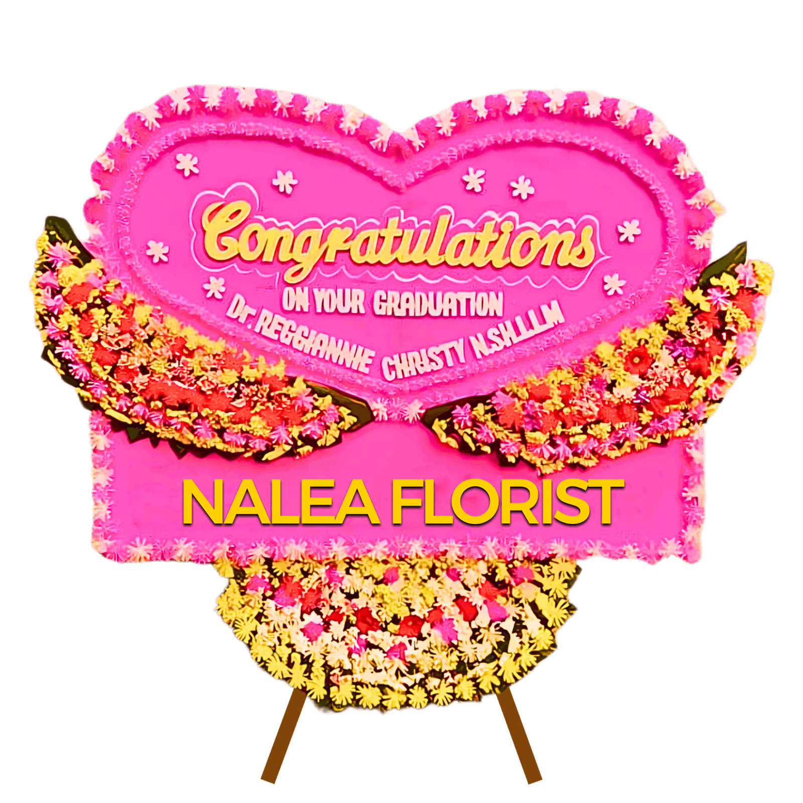 Karangan bunga papan selamat sukses Nalea Florist ELAROVA 02 dengan rangkaian bunga segar