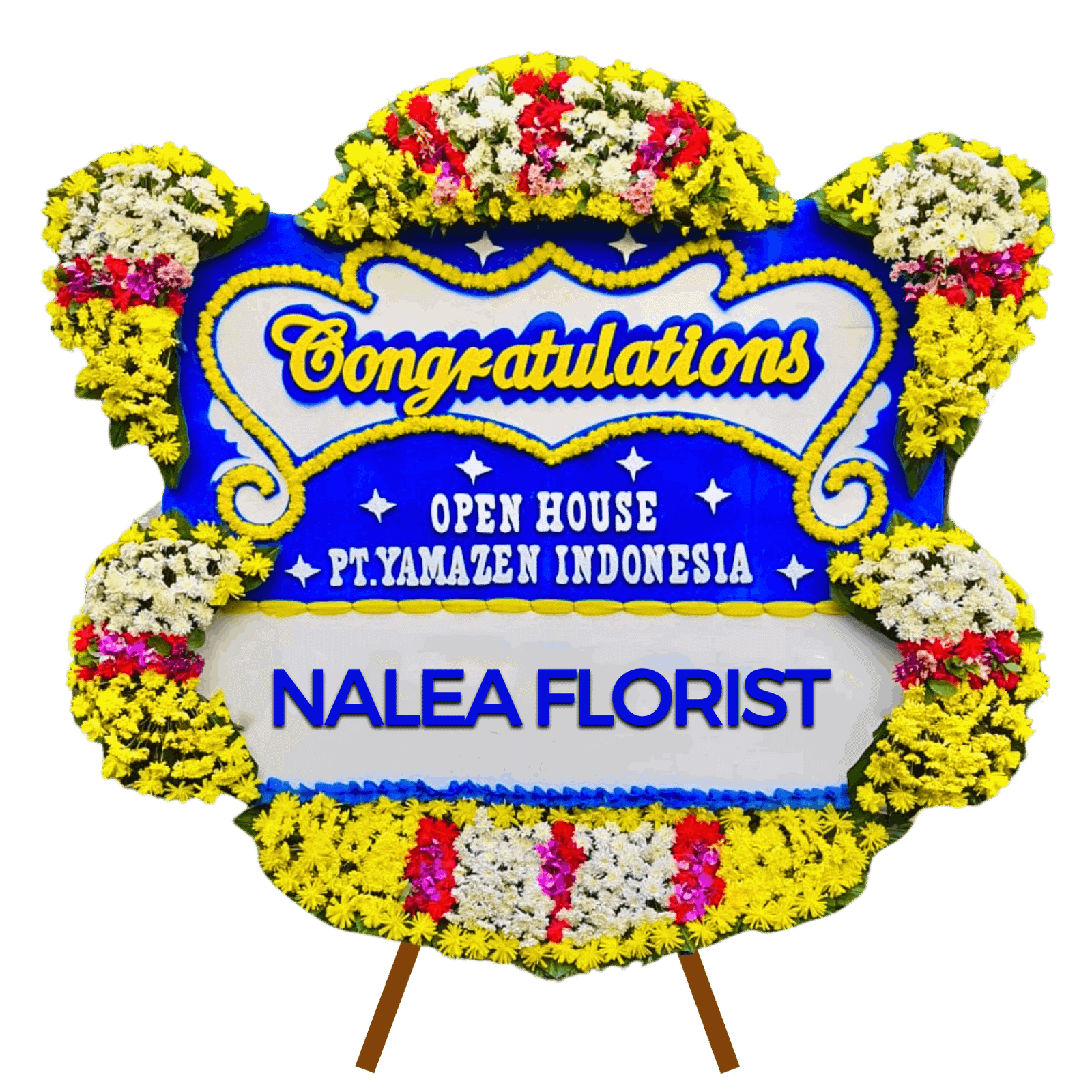 Karangan bunga papan selamat sukses Nalea Florist ELVARESSA 03 dengan rangkaian bunga segar