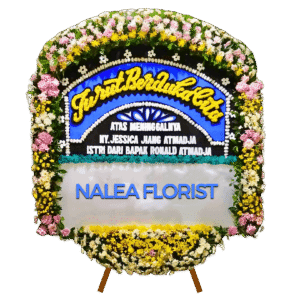 Karangan bunga papan duka cita Nalea Florist SAVELLORA 01 dengan rangkaian bunga segar