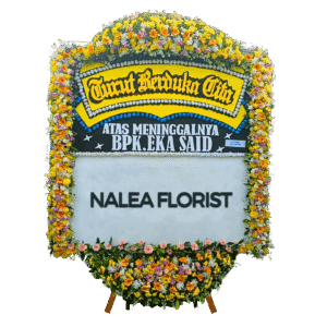 Karangan bunga papan duka cita Nalea Florist MELORAVE 03 dengan rangkaian bunga segar