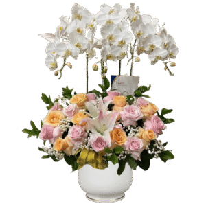 Bunga meja Nalea Florist AUREVELL 02 dengan rangkaian bunga segar