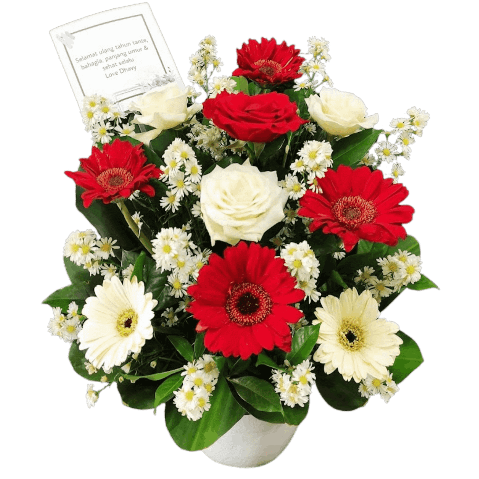 Bunga meja Nalea Florist SERAVIA 08 dengan rangkaian bunga segar