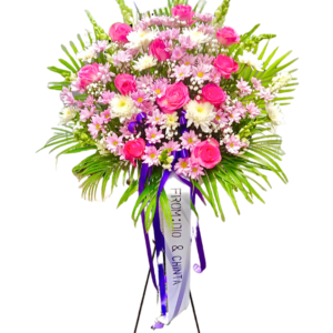 Standing flower Nalea Florist AMELISSE 24 dengan rangkaian bunga segar untuk berbagai ucapan