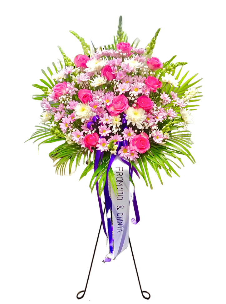 Standing flower Nalea Florist AMELISSE 24 dengan rangkaian bunga segar untuk berbagai ucapan